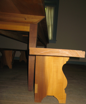 a closer look at the detailing on the feast tables replicated by Welch Millwork and Design
